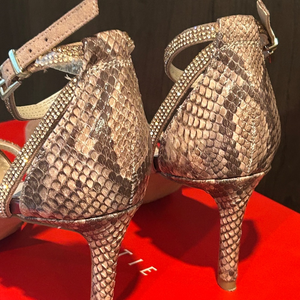 Women's Kelly & Katie Zadie Smokey Rose Snake Stiletto Ankle Strap Shoe - Picture 4 of 10